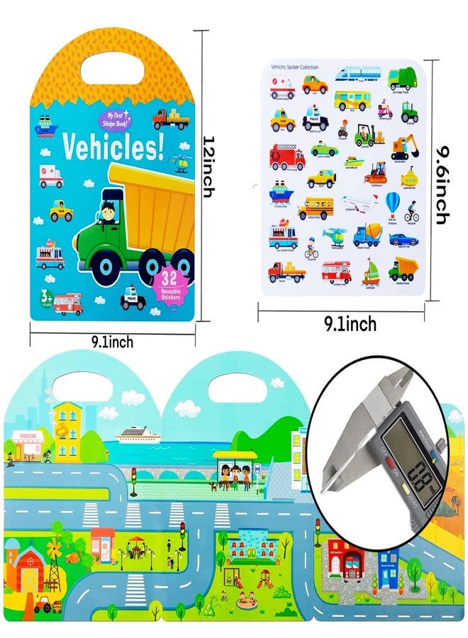 RUSON 2 Sets Portable Jelly Quiet Busy Book, Vehicle & Animal Reusable Sticker Books for Kids, Toddler Sticker Activity Book Preschool Learning Activities Educational Toys for Girls Boys Ages 3+ - Image 2